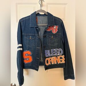 Syracuse game day painted denim jacket